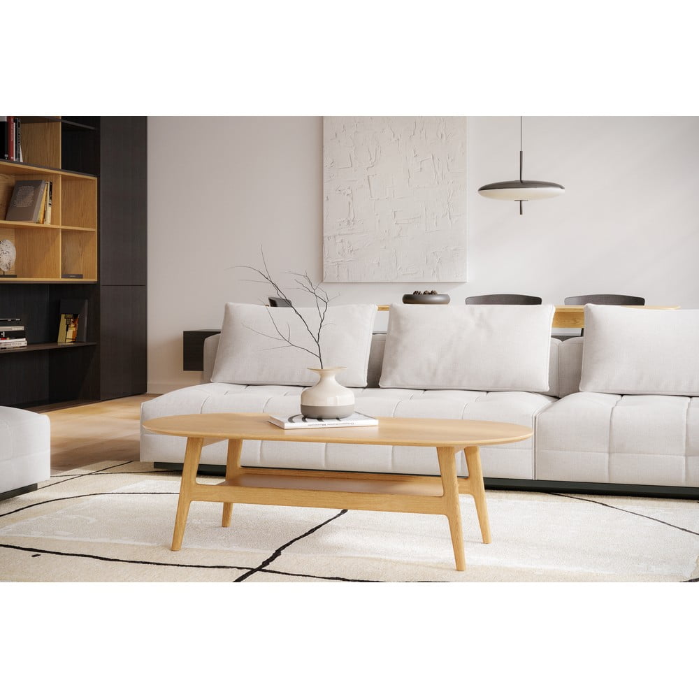 Stolik w dekorze dębu w naturalnym kolorze 60x130 cm Curved – Woodman (zdjęcie 3)