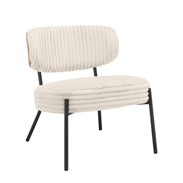 Kremowy sztruksowy fotel z podnóżkiem Jerry – Støraa-image-4