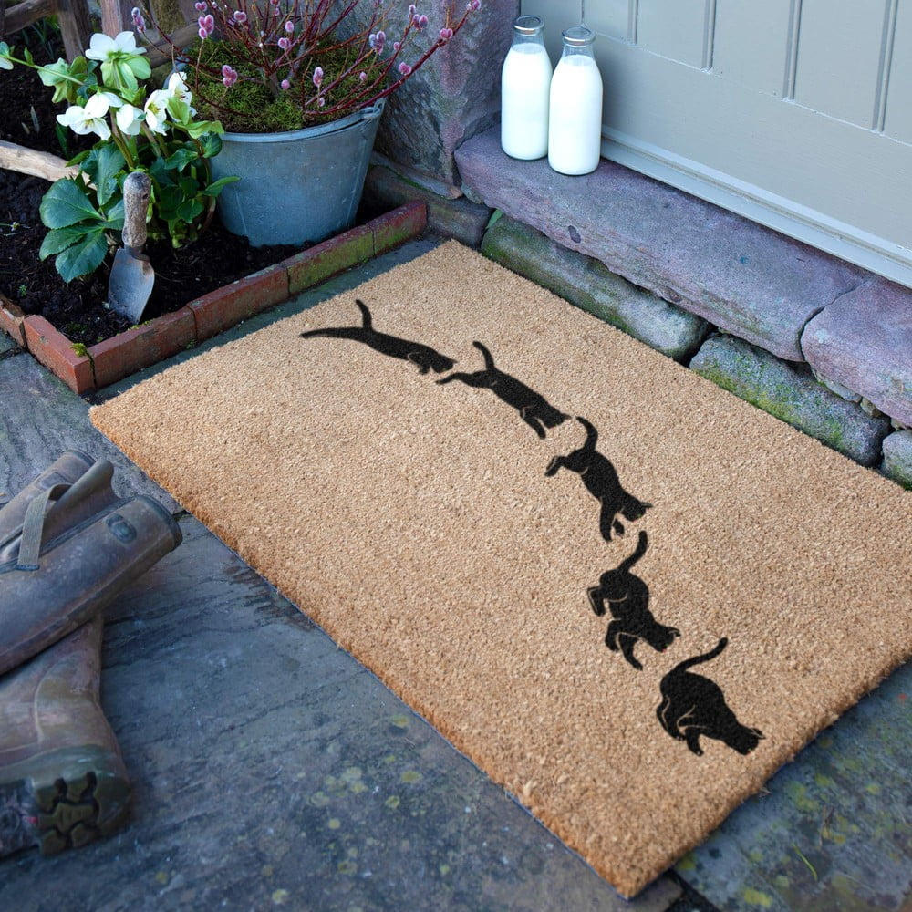 Wycieraczka z włókna kokosowego 40x60 cm Jumping Cats – Artsy Doormats (zdjęcie 6)