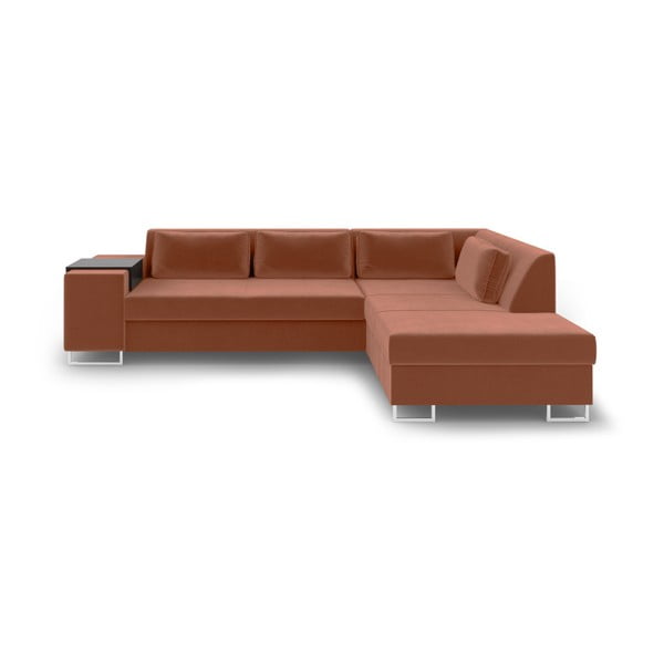 Pomarańczowa rozkładana sofa prawostronna Cosmopolitan Design San Antonio