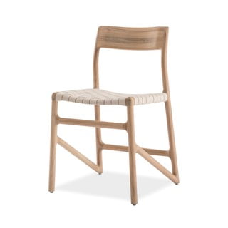 Krzesło z litego drewna dębowego z białym siedziskiem Gazzda Fawn