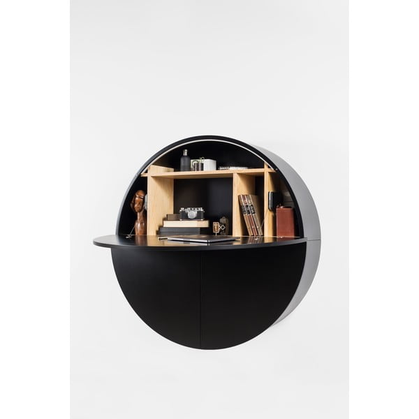 Czarne wielofunkcyjne biurko ścienne EMKO Pill-image-4