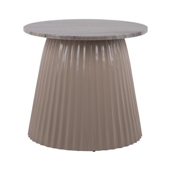 Jasnobrązowy marmurowy okrągły stolik ø 45 cm Luscious – Leitmotiv