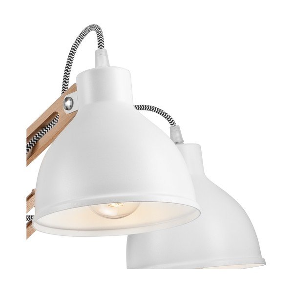 Biało-brązowa lampa sufitowa z metalowym kloszem ø 15 cm Marcello – LAMKUR-image-3