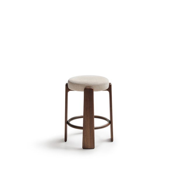 Hoker w kolorze beżowo-ciemnonaturalnym z litego drewna jesionowego (wysokość siedziska 65 cm) Granite – Kave Home-image-2