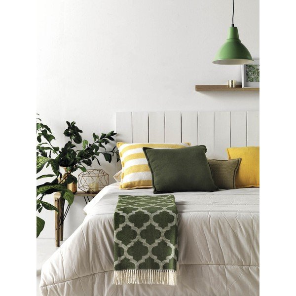 Musztardowy pled z domieszką bawełny Euromant Damasco, 140x180 cm-image-1