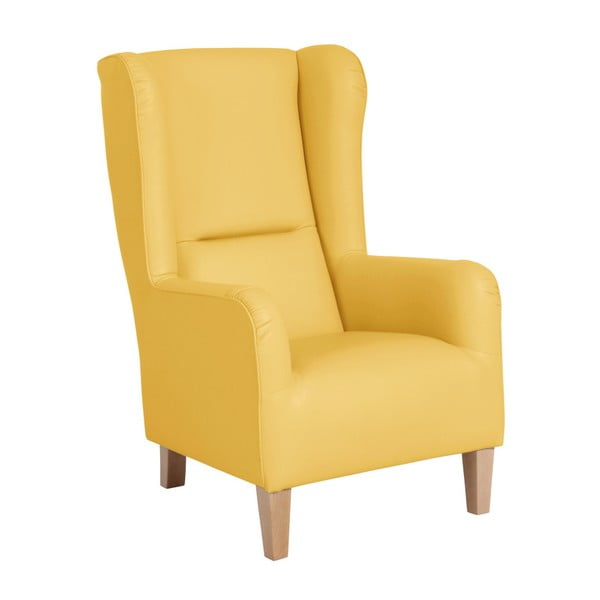 Żółty fotel z imitacji skóry Max Winzer Bruno