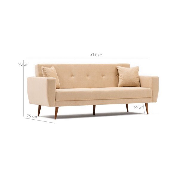 Kremowa sofa rozkładana Vivalde-image-1