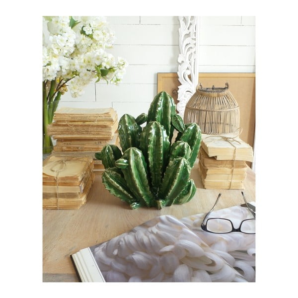 Zielony dekoracyjny kaktus ceramiczny Orchidea Milano Cactus, wys. 28 cm