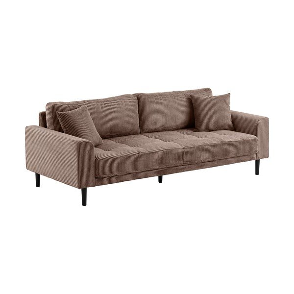 Brązowa sztruksowa sofa 210 cm Lido – House Nordic-image-2
