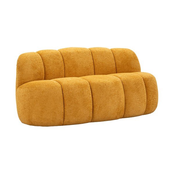 Musztardowa sofa z materiału bouclé 145 cm Ball – Mauro Ferretti-image-2