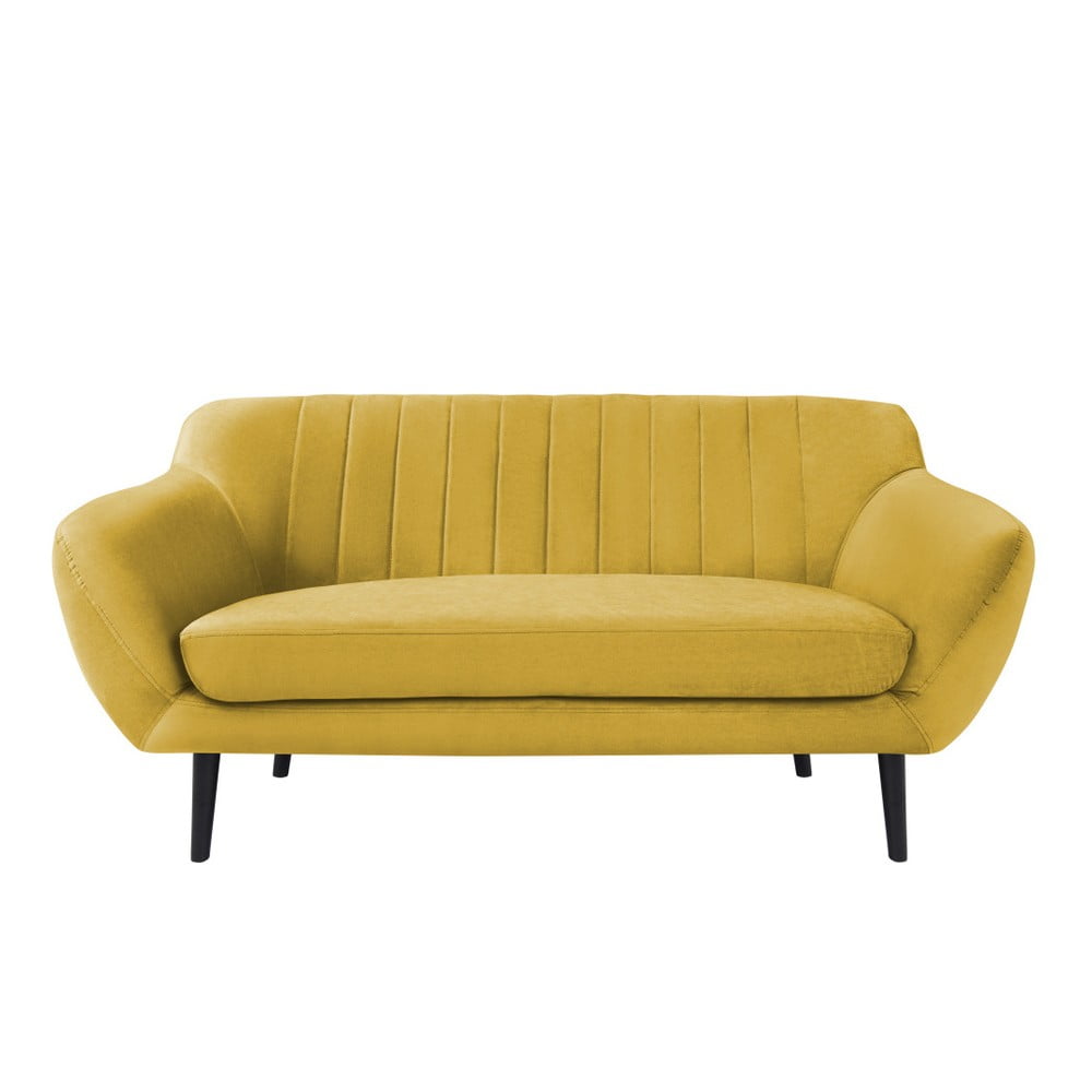 Żółta aksamitna sofa Mazzini Sofas Toscane, 158 cm