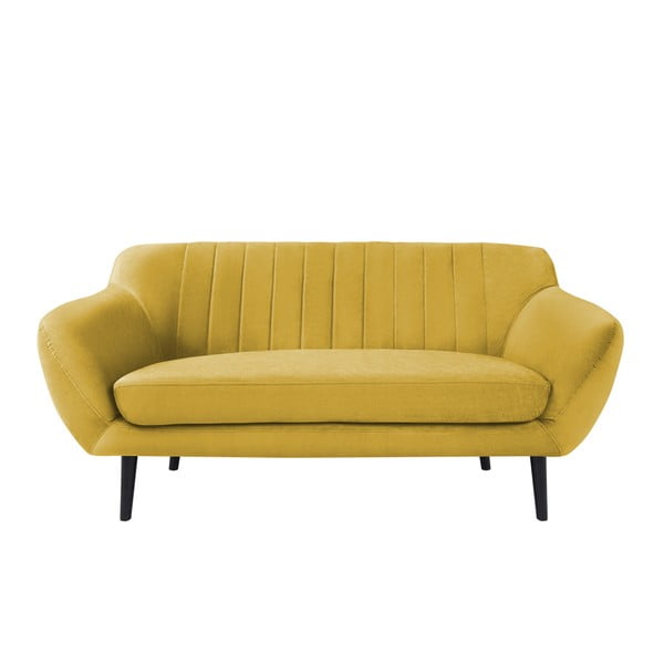 Żółta aksamitna sofa Mazzini Sofas Toscane, 158 cm