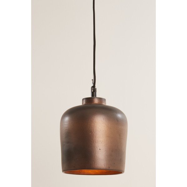 Lampa wisząca w kolorze brązu z ceramicznym kloszem ø 22,5 cm Dena – Light & Living-image-1