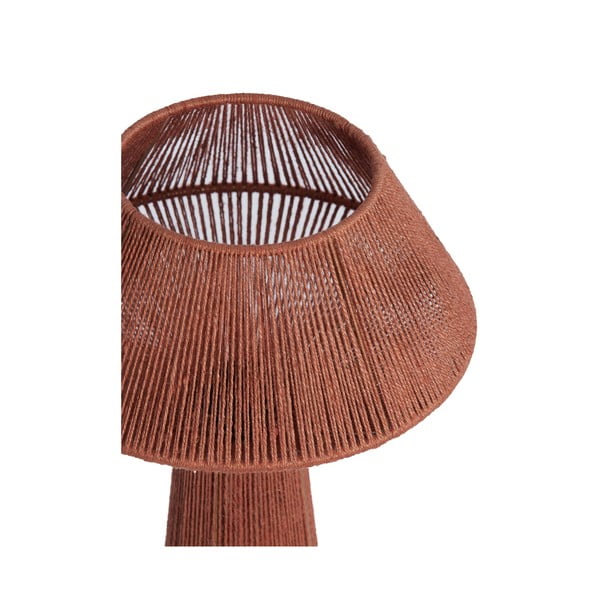 Czerwona lampa stołowa z kloszem z juty (wysokość 47 cm) Fugia – Light & Living-image-1