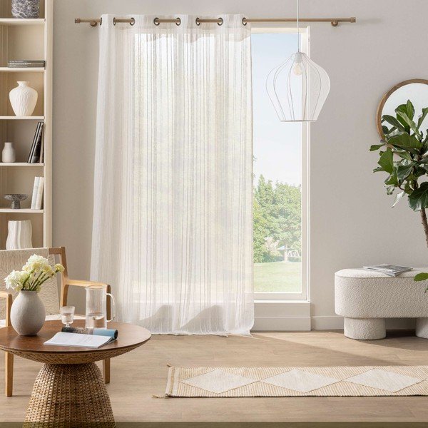 Biała zasłona 140x260 cm Zaho – douceur d'intérieur-image-1