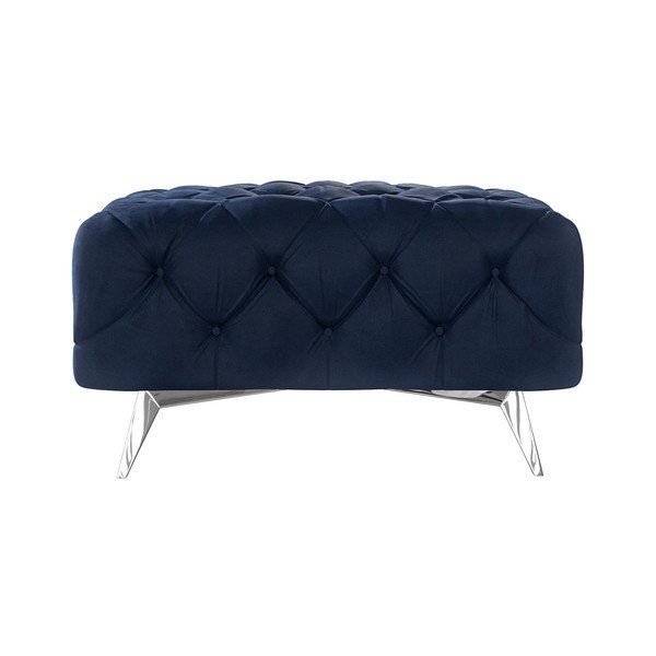 Ciemnoniebieski aksamitny podnóżek Chelsea – Ropez