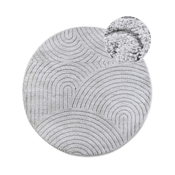Jasnoszary okrągły dywan ø 200 cm Panglao New York Light Grey – Elle Decoration