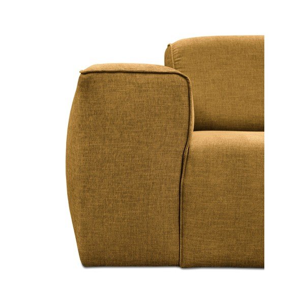 Żółta sofa 3-osobowaz pufem Cosmopolitan Design Phoenix-image-3