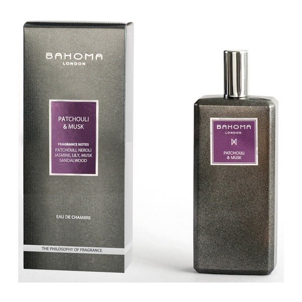 Spray zapachowy do wnętrz o zapachu paczuli i piżma Bahoma London, 100 ml
