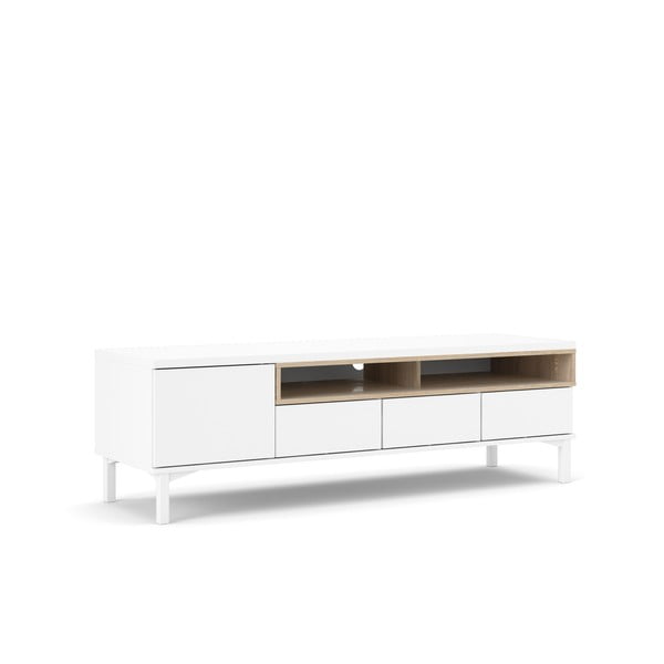 Biała szafka pod TV 156x48x48 cm Roomers – Tvilum-image-3