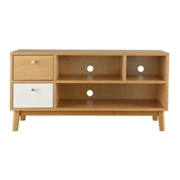 TV komoda z dębowym dekorem i 2 szufladami Jitona Merrik