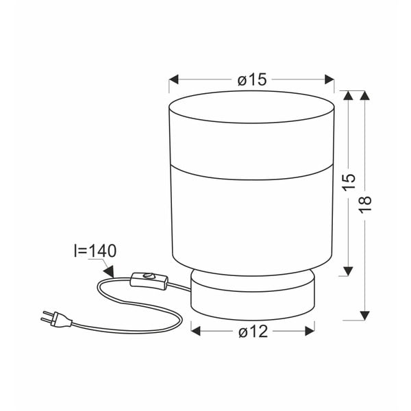 Czarna lampa stołowa z tekstylnym kloszem (wys. 18 cm) Porto – Candellux Lighting-image-2