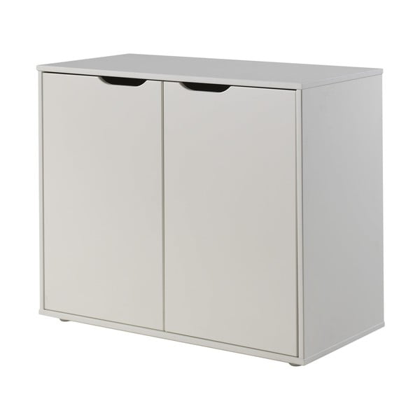 Białe podwyższone łóżko dziecięce z litego drewna sosnowego ze schowkiem i stelażem 90x200 cm Scott – Vipack-image-2