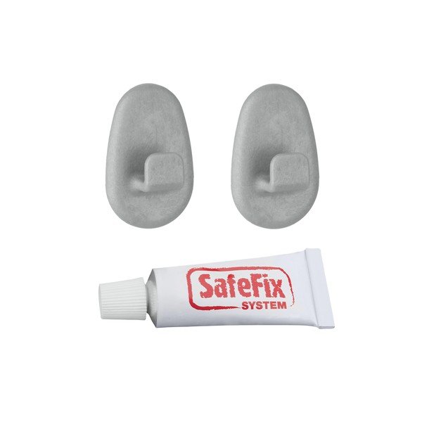 Zestaw 2 haczyków i kleju Metaltex Grey-image-1