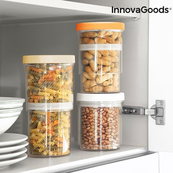 Zestaw 3 sztaplowanych pojemników na żywność InnovaGoods-image-4