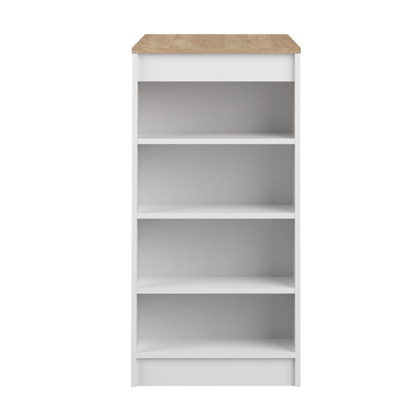 Biały stolik barowy z blatem w dekorze dębu 115x50 cm Aravis – TemaHome -image-3