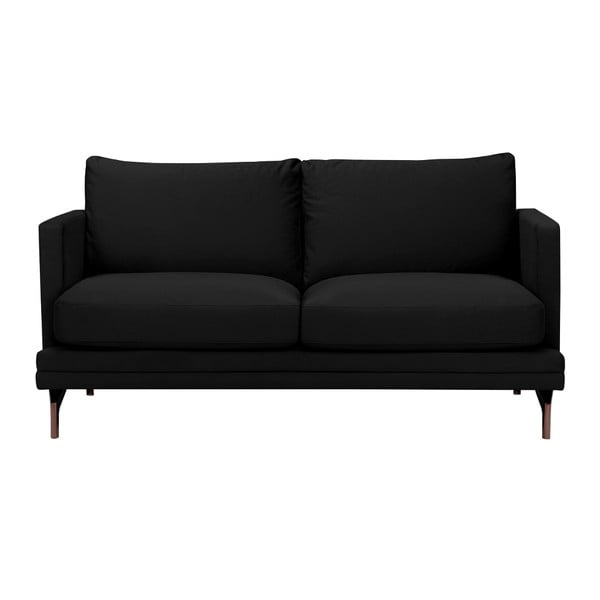 Czarna sofa 2-osobowa z konstrukcją w kolorze złota Windsor & Co Sofas Jupiter