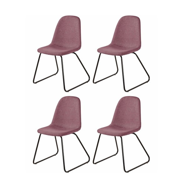 Zestaw 4 różowych krzeseł Støraa Colombo