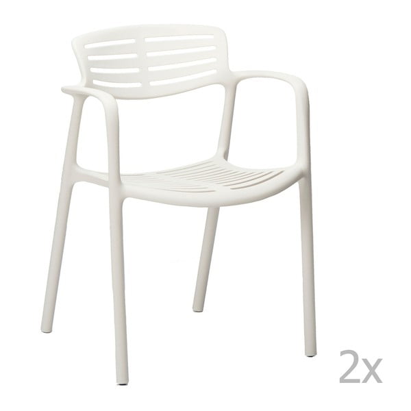 Zestaw 4 kremowych krzeseł ogrodowych z podłokietnikami Resol Toledo Aire