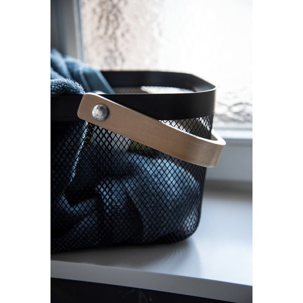 Czarny organizer łazienkowy z bambusowym uchwytem Wenko-image-3