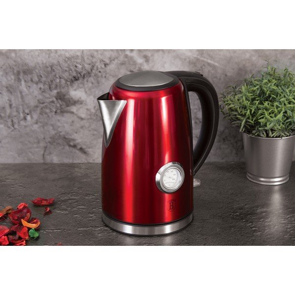 Czerwony czajnik elektryczny 1,7 l Burgundy Metallic Line – BerlingerHaus-image-1