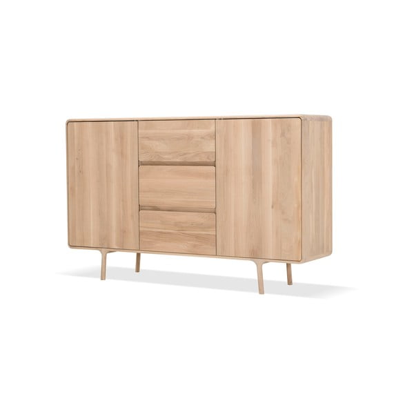 Komoda z litego drewna dębowego z 3 szufladami Gazzda Fawn, szer. 180 cm-image-2
