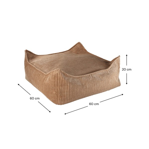 Brązowy sztruksowy dziecięcy worek do siedzenia Square – Wigiwama-image-4