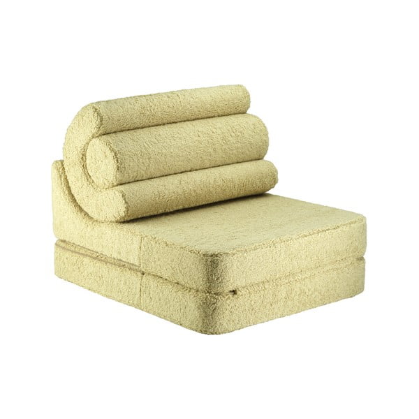 Zielony fotel dziecięcy z materiału bouclé Flipster – Wigiwama