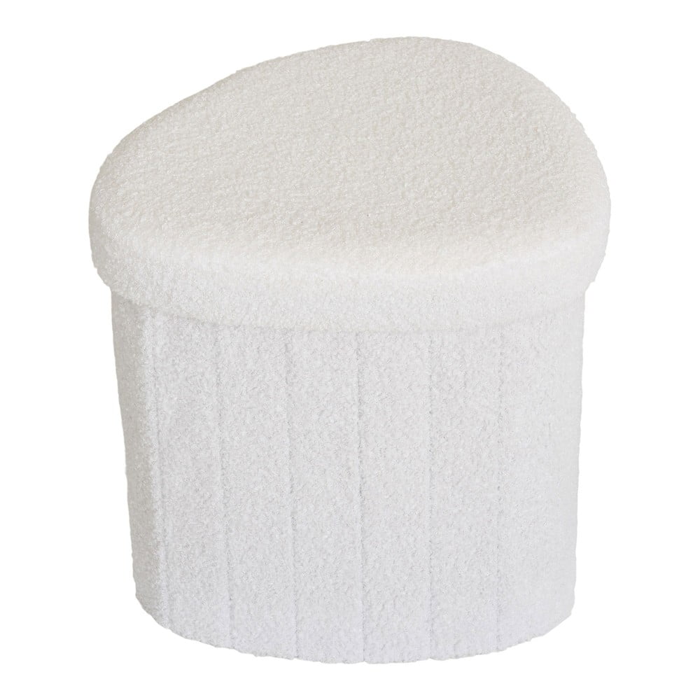 Biały puf z materiału bouclé Medford – House Nordic (zdjęcie 5)