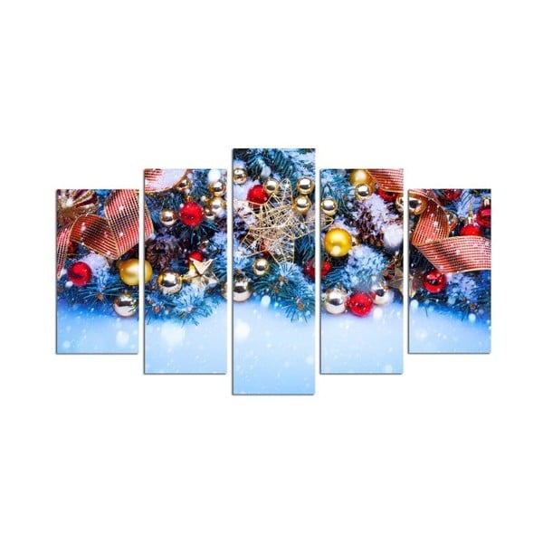 Obraz pięcioczęściowy Christmas Bells, 110x60 cm