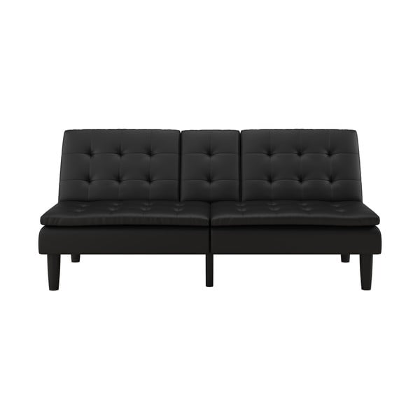 Czarna rozkładana sofa z imitacji skóry 191 cm Maine – Støraa