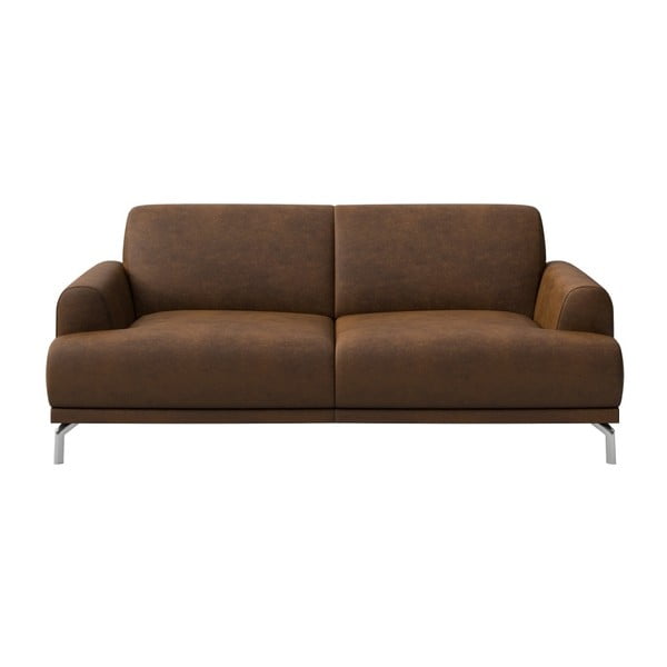 Brązowa sofa ze sztucznej skóry MESONICA Puzo, 170 cm