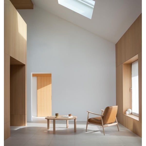 Okrągły stolik z litego drewna dębowego w naturalnym kolorze ø 100 cm Kulin – Gazzda-image-3