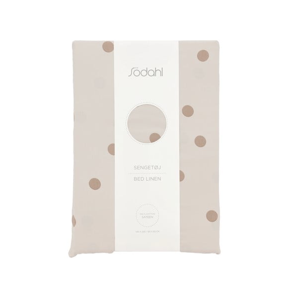 Brązowa pościel jednoosobowa z satyny bawełnianej 140x200 cm Solaris – Södahl-image-4