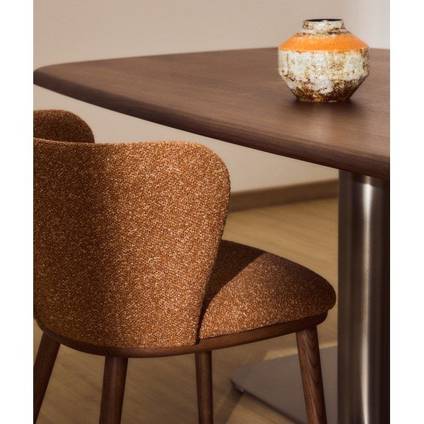 Tapicerowany fotel jadalniany w kolorze terakoty Ciselia – Kave Home-image-2