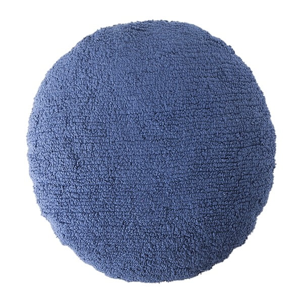 Niebieska poduszka bawełniana wykonana ręcznie Lorena Canals Big Dot, średnica 50 cm
