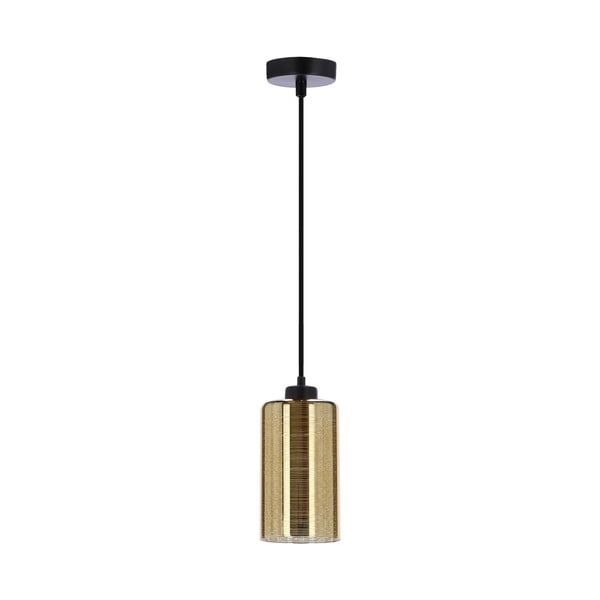 Lampa wisząca w czarno-złotym kolorze ze szklanym kloszem Cox – Candellux Lighting