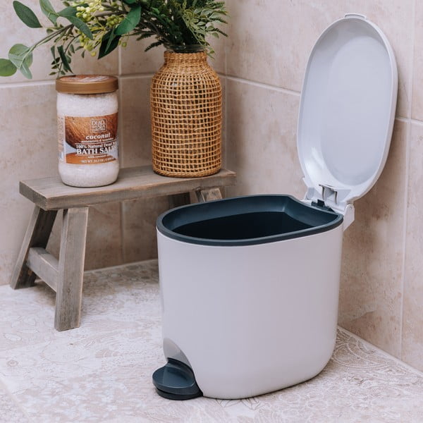 Biały plastikowy kosz na śmieci z pedałem 3,5 l – Addis-image-2