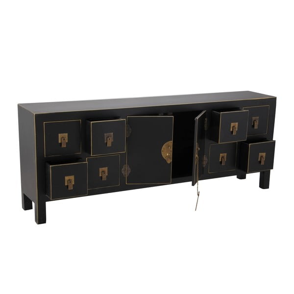 Czarna niska komoda 130x50,5 cm Oriente – Ixia-image-1